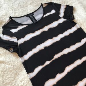 Black and Cream T-shirt Tunic Dress